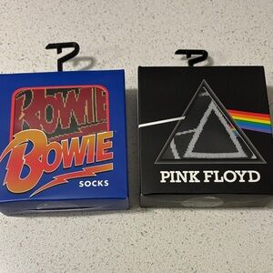 Pink Floyd and Bowie Socks - Black and Blue
